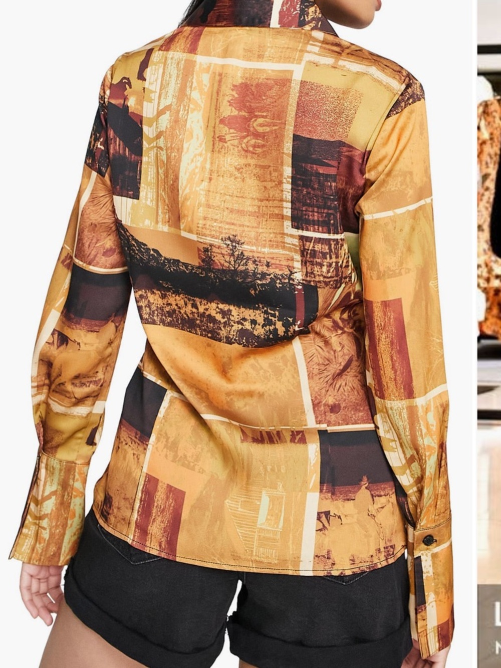 Abstract Print Button-Down Shirt - Picture 3 of 6